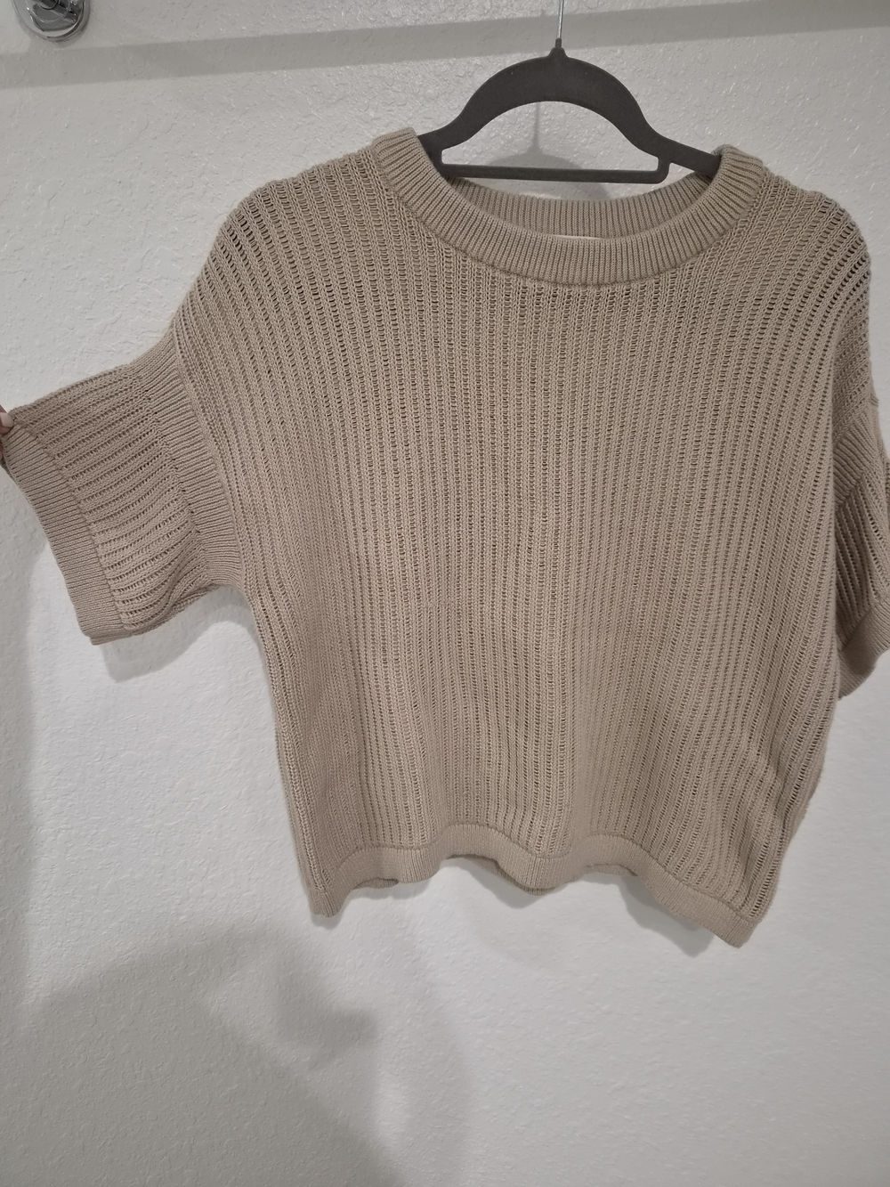 Michael Kors Short Sleeve Crewneck Knit Sweater - Taupe